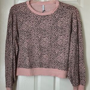 NWT    Z Supply Light Pink Leopard Print Top
